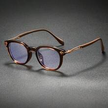 新款波西米亚百搭眼镜，时尚精致金属拼接圆框眼镜 - 無色 - 查看 11