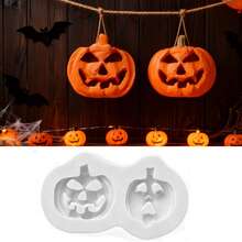 1 pieza Molde de silicona con diseño de calabaza y fantasma de Halloween, herramienta para decorar pasteles con fondant, molde de silicona para caramelos, magdalenas, chocolate, accesorios de cocina para hornear - Gris Claro - Ver 6