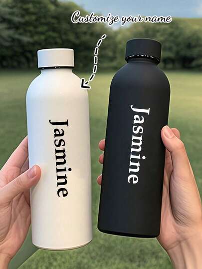 Customized Double-Wall Stainless Steel Coffee Mug/Soda Bottle, Sports Insulated Water Bottle, 500ml/17oz Personalized Name Tumbler, Available In Multiple Colors, Suitable As Back To School, Holiday And Birthday Gifts For Boys And Girls