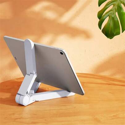 1PC Phone & Tablet Stand White/Black, Portable Multi-Angle Adjustable Device Holder, Universal For IPad/Tablets/E-Readers/Phones, Height & Angle Adjustable, Enhances Live Streaming/Video Watching/Reading, Compact Digital Accessory