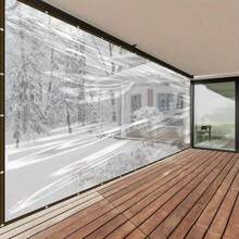 1pc High Strength Transparent Waterproof Tarpaulin - PE Outdoor Cover, With Eyelets, Ropes And Straps, UV-Resistant, Windproof, Rainproof - Suitable For Yard, Pool Fence, Greenhouse, Camping, Construction Site - Clear Visibility, Quick-Drying Design, Reinforced Edges, Tear-Resistant Fabric, Home Decor