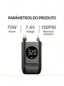 Mini Portable Air Compressor Rechargeable Digital USB Tire Inflator Immediate Shipping - màu đen - Xem 6