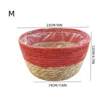 3PCS Straw Pot, Minmalist Soiid Coior Plant Container For Home