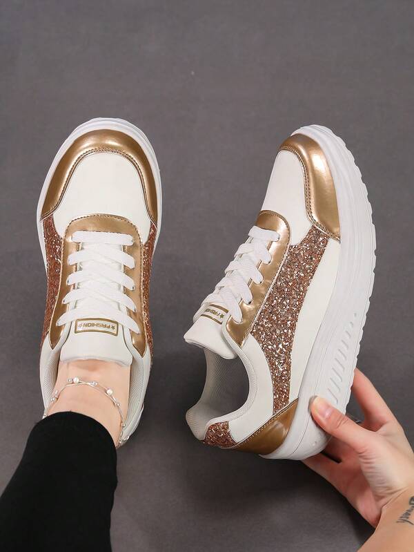 Damen Glitzer Schuhe, multifunktionale Sportschuhe, atmungsaktive modische Prinzessinnenschuhe, leichte stoßabsorbierende Blitz Laufschuhe