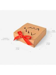 10/20pcs Set Kraft Paper Gift Boxes With Ribbons, Suitable For Christmas, New Year, Birthday, Wedding And Other Occasions - Multicolor - View 5