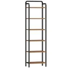 HEXCELEN Bookshelf, Shelf, Standing Shelf, Narrow Bookcase, Industrial Corner Shelf, Slim Shelf For Home Office, Living Room, Bedroom, Kitchen, 6 Tiers Vintage Brown-Black - màu đen - Xem 8