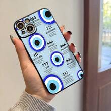 Evil Eye Spiritual Angel Numbers Aesthetic Phone Case For IPhone 16 11 15 14 13 12 Pro Max Plus Black Phone Case Birthday Spiritual Gift For Women Men Women Men - 黑色 - 查看 5
