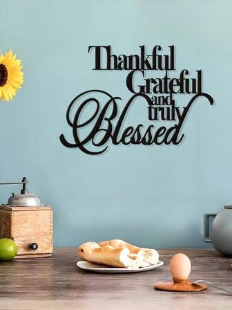 1 件感恩、感谢和祝福墙饰 - 家居感恩金属墙饰祝福墙标家居装饰、乔迁礼物、感恩节装饰、经典设计、复古墙面艺术、耐用金属标牌、墙面装饰、装饰标牌、礼品购物者、精神装饰