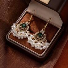 Vintage Bohemian Pearl Earrings Ear Hook Ear Clips Women's Fashion Exaggerated  Court Earrings - kẹp tai - Xem 3