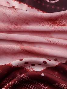 1 Pc Simple Print 70 Square Scarf, Women Bandana Style Waist Tie Accessory Or Wrap, Fashionable Scarf Women, Spring Dress - Multicolor 2 - View 4