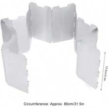 Parabrisas de Estufa de Acampar Plegable 11 Placas de Acero Inoxidable Accesorio para BBQ Cocina al Aire Libre Picnic Senderismo Mochilero - 1 - Ver 7