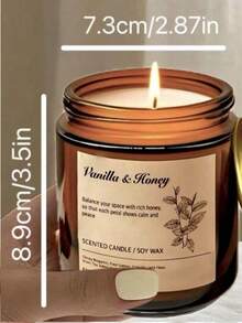 1 件棕色瓶复古玻璃无烟香薰蜡烛，持久，天然植物蜡，可作为礼物、婚礼装饰、朋友礼物、家居装饰