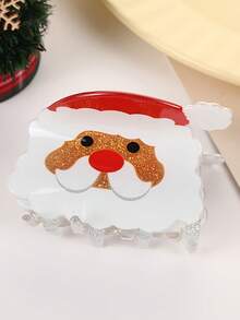 1pc Christmas Claw Hair Clips - Cute Cartoon Santa Claus, Christmas Tree, MERRY CHRISTMAS Design, Women Hair Accessories, Holiday Party Decor, Gift, Festive Atmosphere Hair Clips, Christmas Accessories, Versatile Hair Claw Hair Ornament