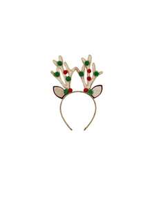 Christmas Reindeer Antler Headband, Cartoon Deer Headpiece, Floral Reindeer Antler Hair Hoop, Christmas Party Costume Headwear, Reindeer Antler Christmas Headband, Christmas Kids Hair Accessories