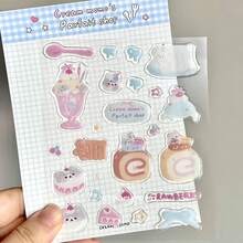 Adesivi in gelatina carini con frutti e gattini, adesivi in gelatina 3D per laptop, telefono, fotocamera, scatola di cancelleria, decorazioni per scrapbooking fai-da-te - Multicolore - Visualizzare 5