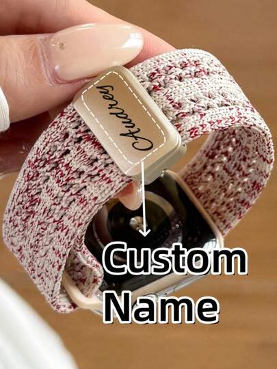 [Personalizado] Correa personalizada con nombre nueva de moda de dos colores con hebilla magnética compatible con Apple Watch 10 Ultra 9 8 7 6 SE 5 4 de 46mm 42mm 49mm 45mm 41mm para hombres y mujeres, accesorios de correa ajustable de moda