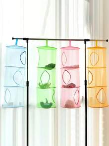 3-Tier Hanging Storage Basket, Cylindrical Enclosed Underwear Bra Dress Basket, Hanging Basket For Shop - Multicolor - View 6