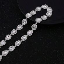 WEZTEZ Cinturon de novia con diamantes de imitacion para novia vestido de novia y dama de honor - como en la foto - Ver 3