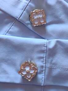 2pcs Button Cover For Shirt Flower Cufflinks Covers Flower Sleeve Button Clip On Button For Dress Wedding Tux Decoration Button Clothing Accessories Gifts - Multicolor - View 4