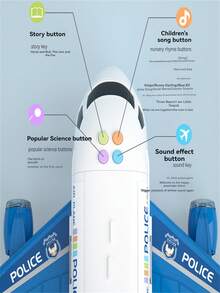 Children's Ejection Track + Storage Inertial Airplane Alloy Car, Musical Early Education Inertial Car Model, Parent-Child Interactive Educational Toys For Boys And Girls (Accessories, Buttons, Stickers, Colors, And Styles Are Random) - Multicolor - View 6