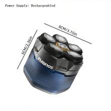 SOLIMPIA 1pc Upgraded Head Shaver For Bald Hair Trimmer For Men Rechargeable LED Display Waterproof Wet/Dry Head Shaver - Blue - View 3