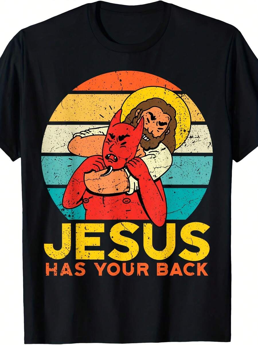 Jesus Has Your Back J Jitsu Chokehold Funny Meme T-Shirt - Gaya 10 - View 1