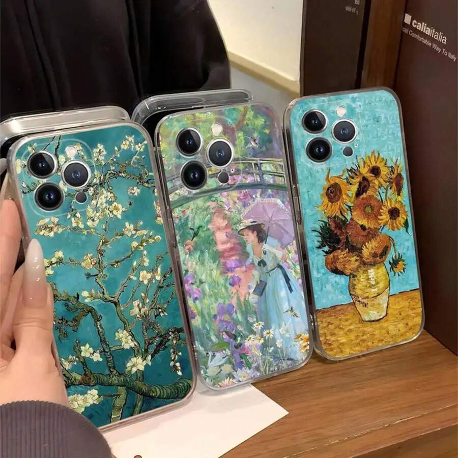 Van Gogh Oil Painting Phone Case Compatible With  17 16 15 14 13 12 11 Pro XS Max Plus Soft Silicone Case, Case Compatible With  17 Case,  17 Pro Case,  17 Pro Max Case - Z1 - 查看 1