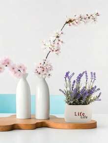 1 pieza Macetas de plástico sencillas, macetas vacías para decoración del hogar, plantas artificiales - Blanco - Ver 7