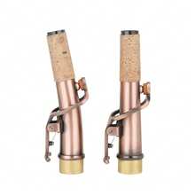 Conector de Cuello de Saxofón de 16,7 mm de Diámetro, Latón Lacado en Rojo, Cuello Curvo y Recto, Piezas y Accesorios para Saxofón Soprano - Bronce - Ver 1