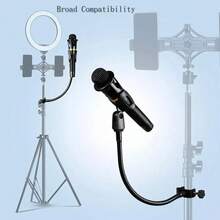 1 Unidad Soporte de Micrófono de Cuello de Ganso Profesional de Alta Calidad, Ajustable 360° con Diseño Flexible y Fijación Segura, Ligero Plegable y Portátil para Fácil Transporte y Almacenamiento, Material Duradero de Plástico y Metal Resistente, Sujetador para Mesas hasta 2.4 Pulgadas Ideal para Computadora Atril Escritorio de Enseñanza Mesa de Café, Perfecto para Cursos Online Grabación de Canto Creación Musical Podcast Transmisiones en Vivo Estudio en Casa Radiodifusión, para Músicos Streamers Estudiantes Profesores Viajes de Negocios - Negro - Ver 8