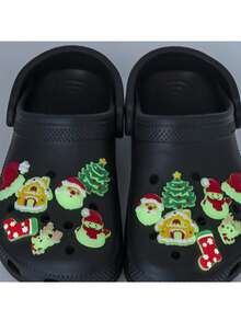New Luminous Christmas Hole Shoes Accessories, Detachable DIY Luminous Glow-In-The-Dark Cute Cartoon Creative Shoe Decorative Buttons - Multicolor - View 8