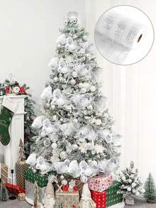 Christmas Decoration Mesh Ribbon, Polypropylene Net, Christmas Tree Topper, Diy Wreath Bow Ribbon, Merry Christmas, New Year Gift Wrapping Supplies Ribbon, Valentine's Day Gift Package Decorations, Birthday Wedding Holiday Party Background Decoration Net, Christmas Tree Decoration, Garland, Stair Decoration Net, Christmas Party Decoration, Seasonal Crafts And Home Decoration, Room Decoration