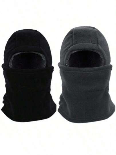 1pc/Set Thick Flannel Balaclava Hood Winter WindproofFace Mask Neck Cover, Unisex Design For Motorcycling &Outdoor Sports In Cold Weather