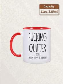 1 peça 11oz Quitter, caneca de aposentadoria, presente engraçado de aposentadoria para um homem, presentes de aposentadoria para mulheres, caneca de escritório, decorações de Natal, presente divertido para aniversários, feriados e festas, ideal para amigos, acessórios para cafeteria, reutilizável, Natal, lavar somente à mão, ideal para bebidas quentes e frias, decoração de quarto, utensílios para bebidas de inverno, presente atencioso, lembrança de família, presentes de dia dos namorados, casamento