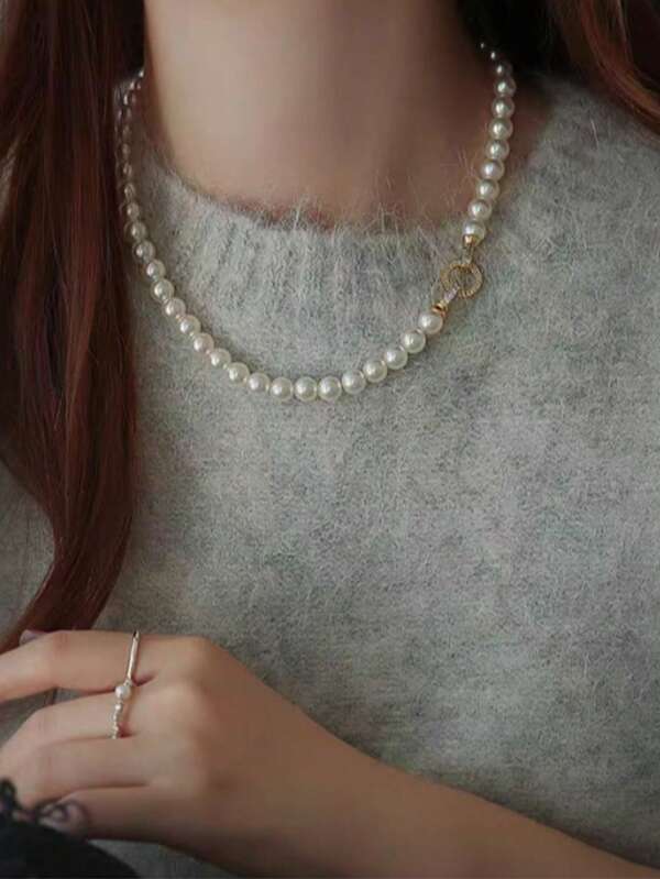 قلادة اللؤلؤ المزروع 10 مم، مناسبة للارتداء اليومي