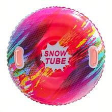 Inflatable Snow Tube - Heavy Duty PVC Foldable Winter Water Sled, Blue/Black/Green/Pink/White, With Air Compatible Design - Snow Tubing, Ski Resort Fun, Christmas & New Year Gift - Multicolor - View 6