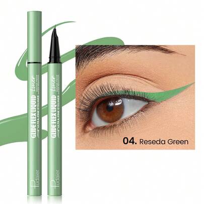 Pudaier آيلاينر سائل ملون مطفي - مقاوم للماء، جاف سريع، لا يترك بقع، فرشاة فائقة الرقة، مناسب للعين القطة للاستخدام اليومي والحفلات