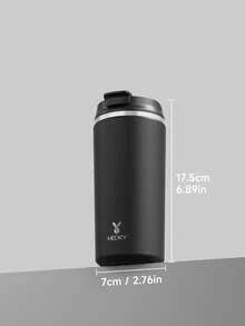 Meoky 12盎司双层不锈钢旅行咖啡杯带密封盖 - 隔热真空咖啡杯，便携式车载杯，为学生、办公室、户外活动和返校提供冷热饮品保温 - 黑色 - 查看 6