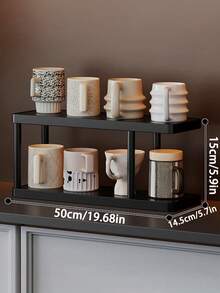 Modern Black Three-Tier Storage Rack, Multi-Level Shelving - Freestanding Tiered Shelf Unit, Black Frame, Ideal For Kitchen, Bathroom, Bedroom - Space-Saving Home Decor Storage Rack, Minimalist Design, Durable And Easy To Clean, Multifunctional Compact Storage Solution Combining Aesthetics And Utility. Ideal For Displaying Books, Cups, And Small Items.