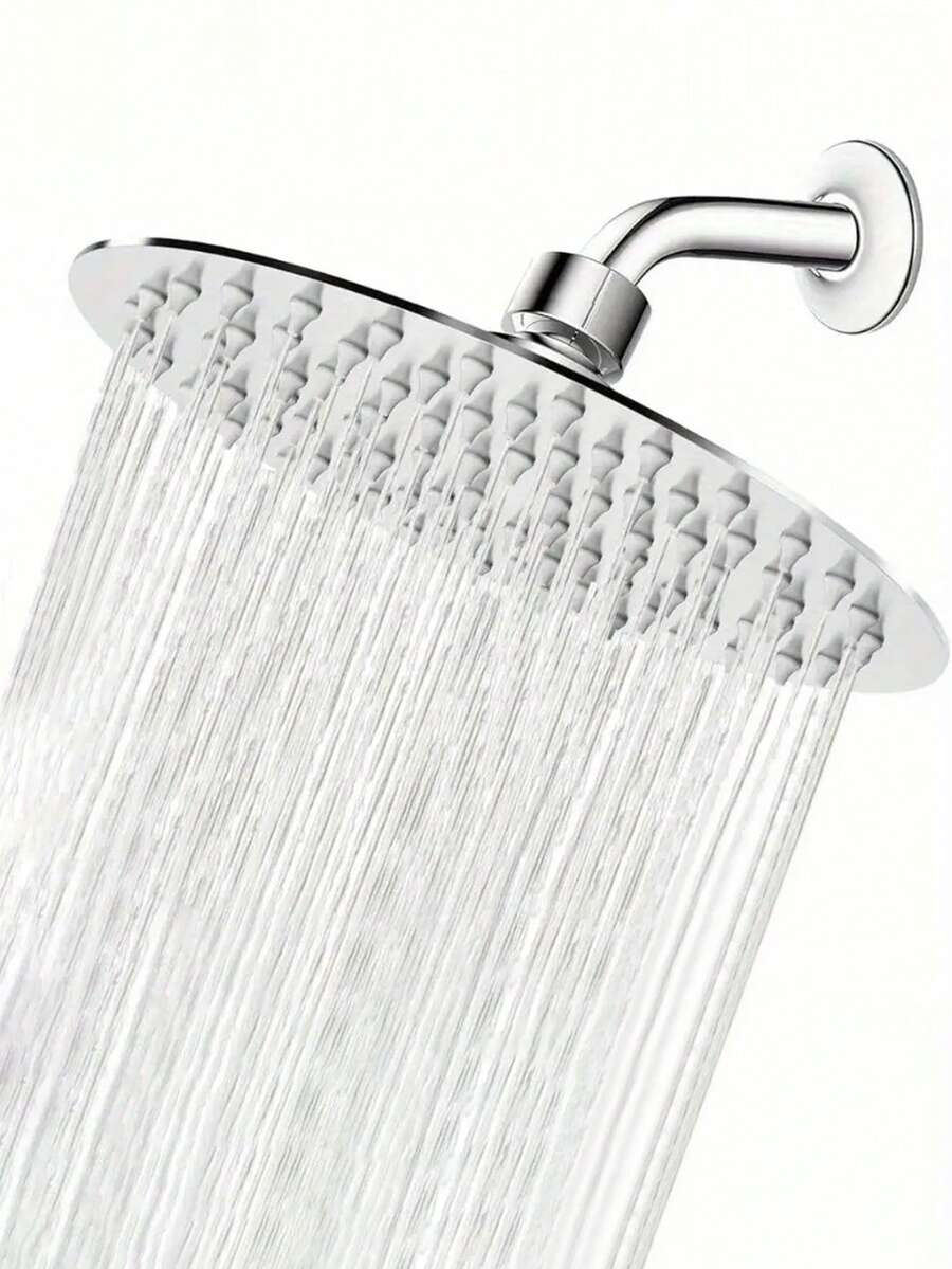 不锈钢高压雨淋式花洒，可旋转壁挂式设计，超薄节水，高流量，壁挂式安装，抛光表面，易于壁挂或天花板安装。现代浴室淋浴系统，为您带来水疗般的沐浴体验。适用于家庭、酒店、公寓和房车浴室。现代浴室及时尚浴室配件。升级您的浴室，享受轻松的沐浴体验。馈赠亲友的理想之选。