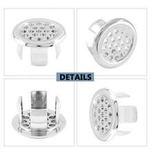 10pcs Stainless Steel Sink Overflow Cover, Decorative Sink Drain Cover With Knob, Leak-Proof And Easy To Install Bathroom And Kitchen Sink Overflow Plug, Modern Sink Accessories Bathroom Accessories Bathroom Tools - Multicolor - View 4