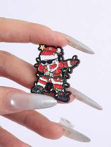 3 piezas de broches creativos con temática navideña, diseño divertido de Papá Noel para ropa, bolsos y accesorios