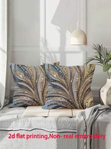 1件装现代花卉图案柔软毛绒枕套，带拉链封口 - 适用于家居、圣诞装饰、靠垫、农舍风格、房间装饰、卧室、节日、派对装饰（无刺绣，不含枕芯） - 多种尺寸