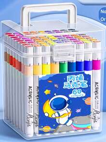 Set de rotuladores acrílicos, marcadores lavables de colores superpuestos, resistentes al agua y de secado rápido para dibujar, manualidades, bocetos, apropiados para grafitis, regalos de Navidad, Halloween y Pascua - Multicolor - Ver 9