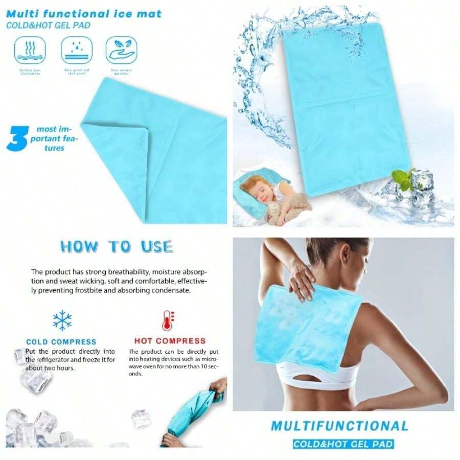 Almohadilla De Enfriamiento Para Almohada, Almohadilla De Enfriamiento Para Lesiones, Perfecta Para Sudores Nocturnos, Migraas, Fiebre, Sofocos, Se Coloca Sobre La Almohada, ReutilizableVer - verde - Ver 1