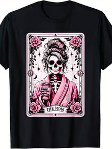 The Mom Tarot Card Skeleton Mama Coffee Happy Mother's Day T-Shirt - 款式20 - 查看 1