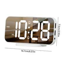 Este reloj está equipado con una pantalla LED grande, con 3 niveles de brillo ajustables, y tiene dos interruptores de alarma independientes, lo que hace que su vida sea talla grande conveniente y le permite administrar mejor su tiempo. Su gran pantalla de 6.7 pulgadas también se puede usar como espejo en la vida diaria. - Multicolor - Ver 14