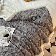 1pc Premium Jacquard Fleece Blanket With Double-Sided Ab Velvet And Fluffy Softness, Thick And Warm Winter Bedding Throw Suitable For Daughters, Mothers And Sofas, Available In Various Sizes (70*100, 120*200, 150*200, 100*150, 180*200, 200*230), Ideal For Both Single And Double Beds, Can Also Be Used As A Thick And Warm Sheepskin Fluffy Sofa Throw Blanket, Chair Cover Or Bedspread - Dark Grey - View 4