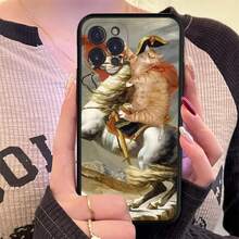 Funda de teléfono de silicona suave con diseño de gato divertido de Van Gogh Mona Lisa para  15 14 13 12 11 Pro Mini XS MAX 8 7 6 Plus X XS XR, compatible con funda de  17, funda de  17 Pro, funda de  17 Pro Max - z10 - Ver 13