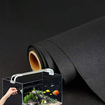 1 件无缝静态吸附水族箱背景，自粘 PVC 鱼缸壁纸，黑岩鱼缸背景，增强鱼的颜色，易于安装和拆卸，适用于水生宠物